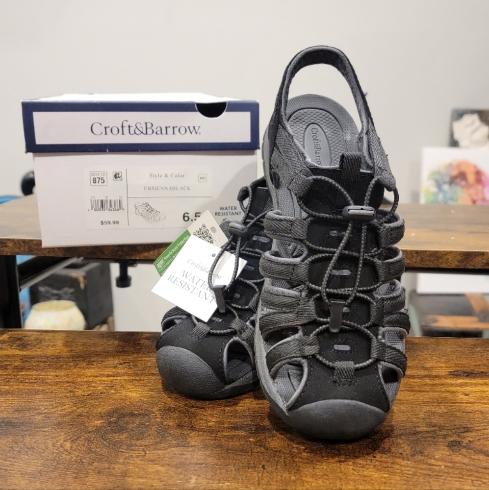 Croft & Barrow Black Water Resistant Sandals